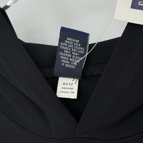 Vintage Gap Size Large Black Sleeveless Hooded Maxi Dress Stretch Side Slit - Picture 9 of 9